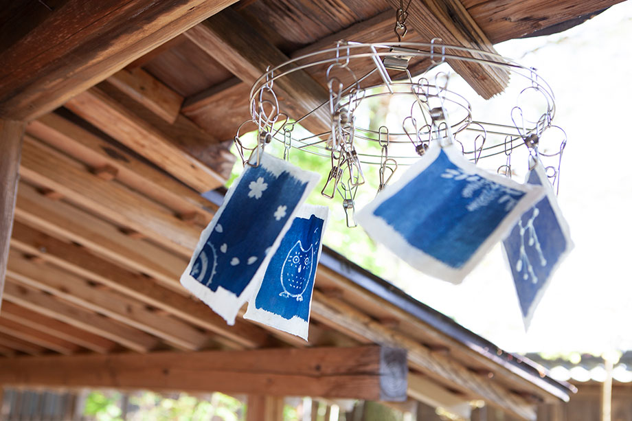 越後生紙手漉き和紙に写すオリジナル青写真