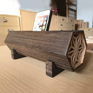 鈴木石太郎タンス店② 桐エコスピーカー 組子(焼桐)