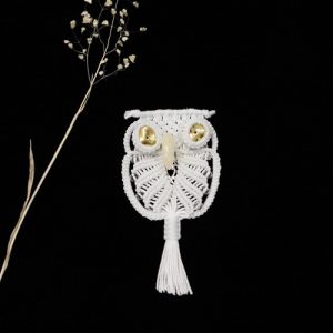 macramé マクラメ編みアクセサリー フクロウ